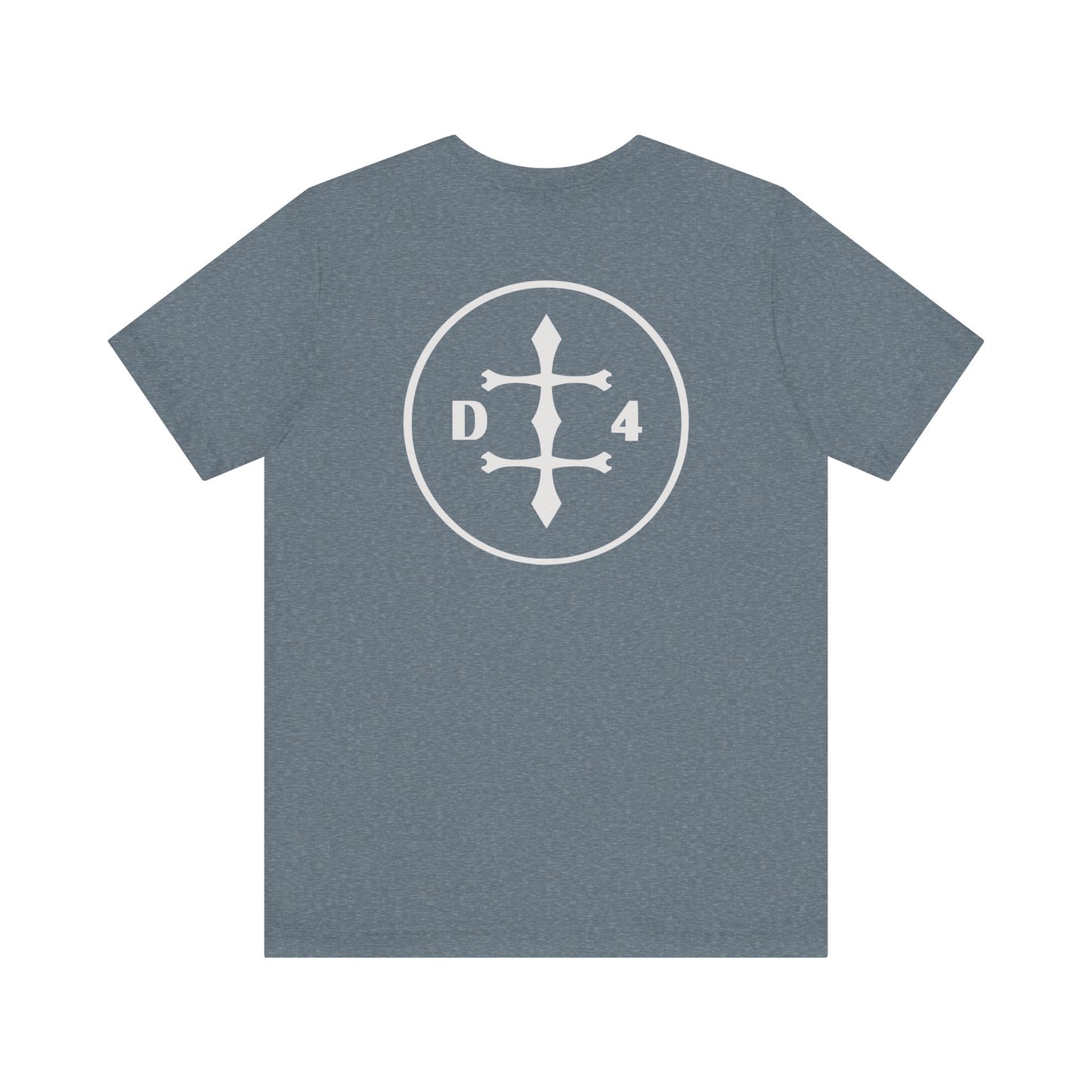 D/4 silver logo on Front/Back Unisex Jersey Short Sleeve Tee