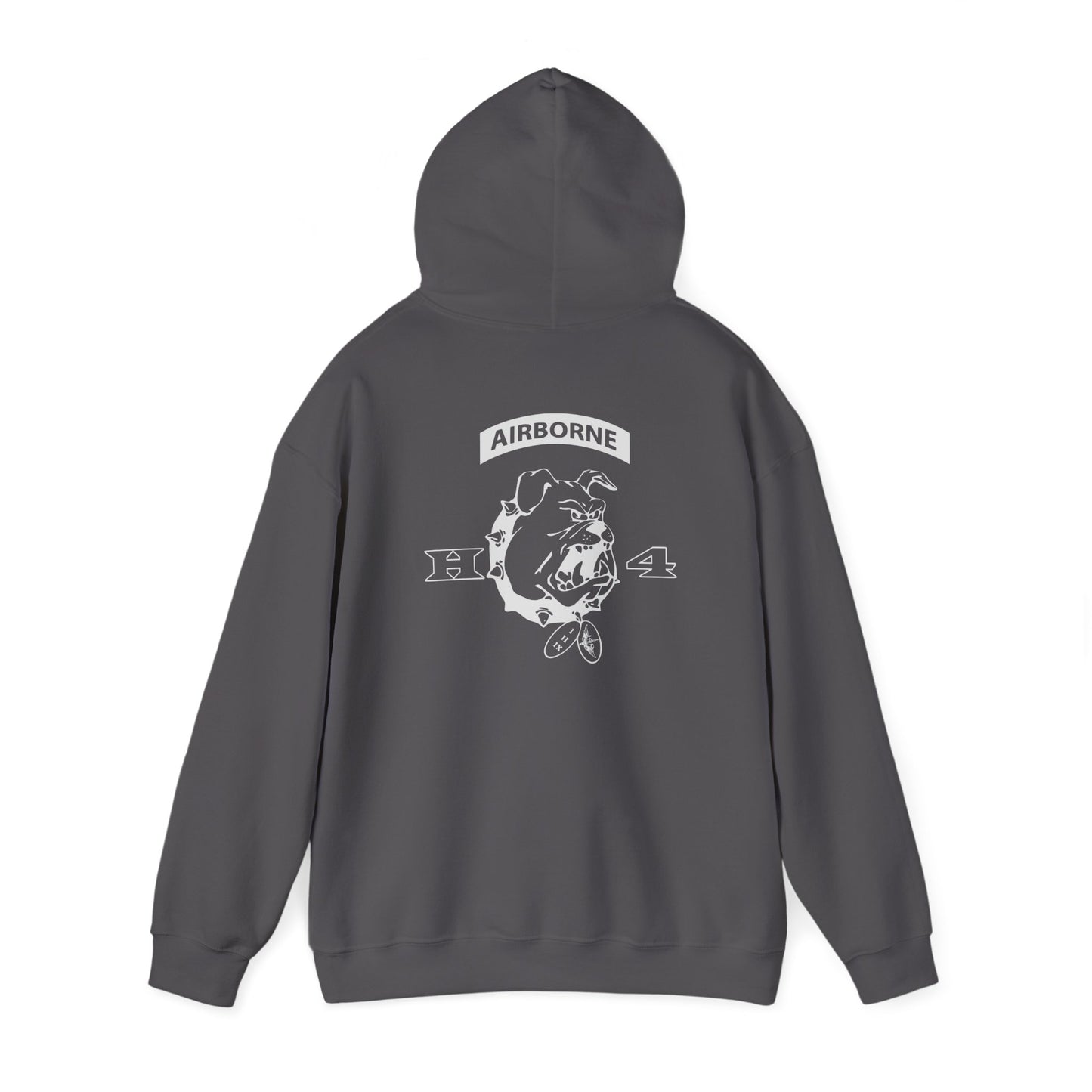 H/4  Bulldog Logo front and back  Unisex Heavy Blend™ Hooded Sweatshirt