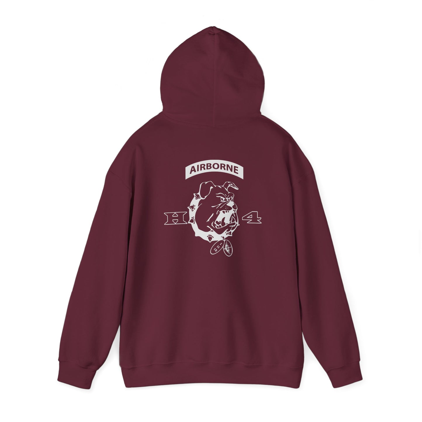 H/4  Bulldog Logo front and back  Unisex Heavy Blend™ Hooded Sweatshirt