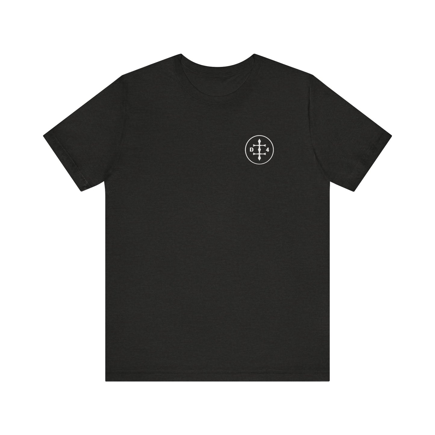 D/4 silver logo on Front/Back Unisex Jersey Short Sleeve Tee