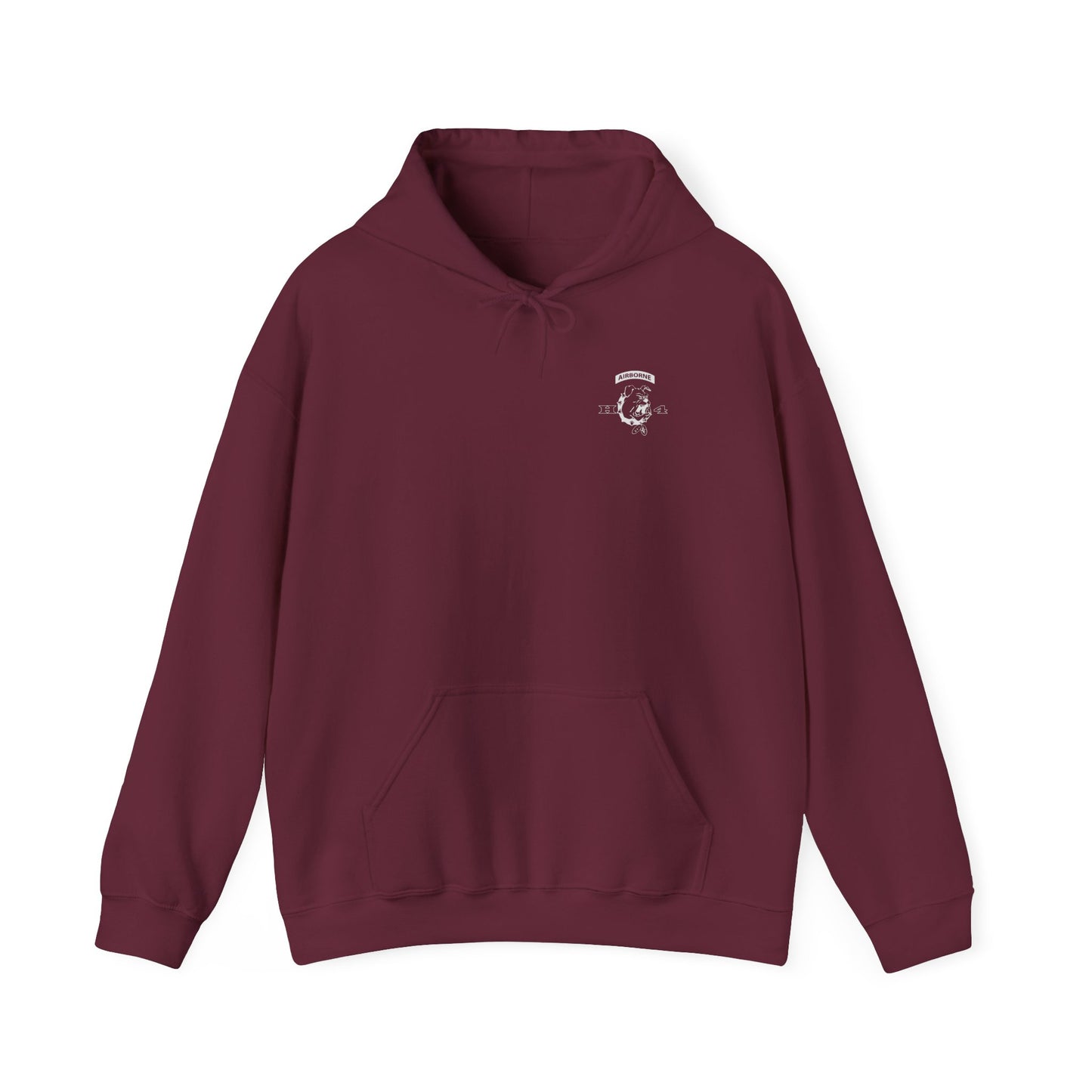 H/4  Bulldog Logo front and back  Unisex Heavy Blend™ Hooded Sweatshirt