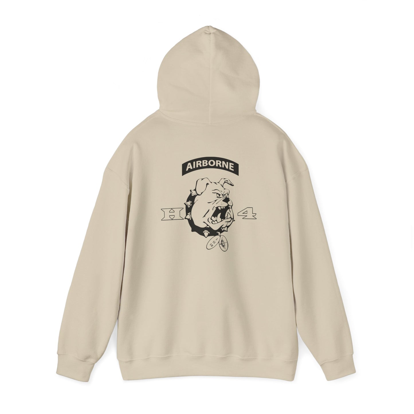 H/4  Bulldog Logo front and back  Unisex Heavy Blend™ Hooded Sweatshirt
