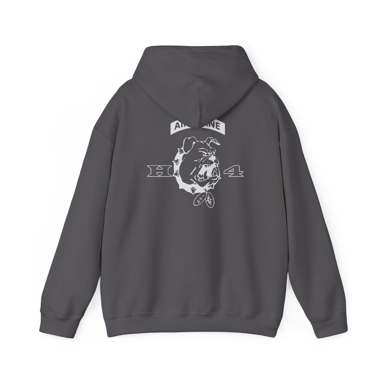 H/4  Bulldog Logo front and back  Unisex Heavy Blend™ Hooded Sweatshirt