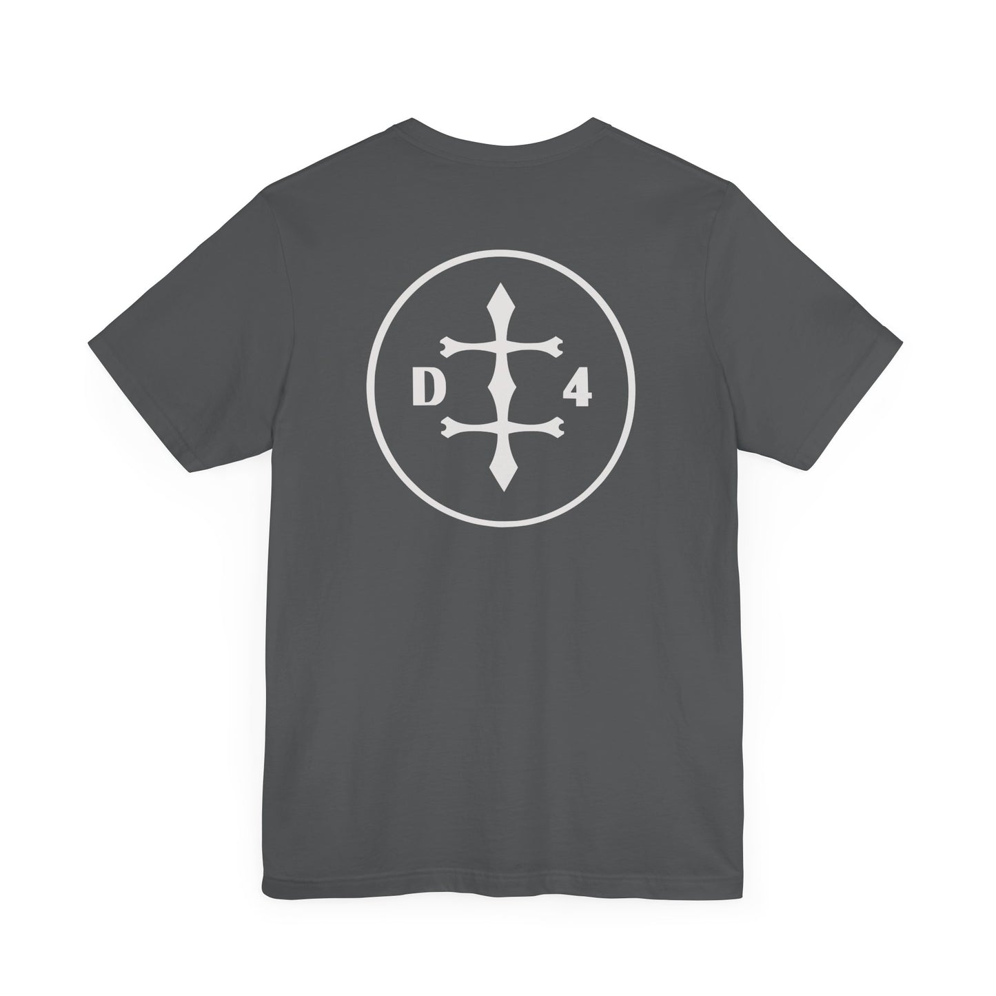 D/4 silver logo on Front/Back Unisex Jersey Short Sleeve Tee