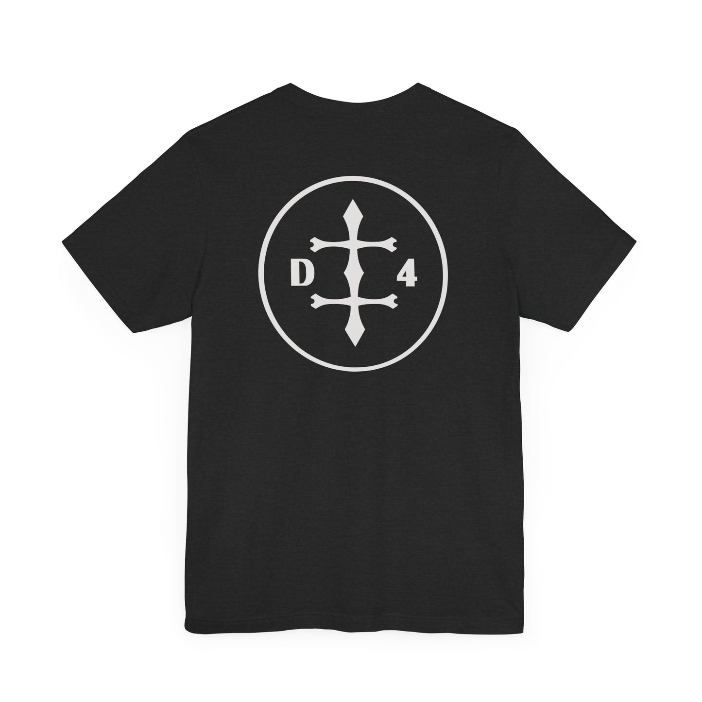 D/4 silver logo on Front/Back Unisex Jersey Short Sleeve Tee