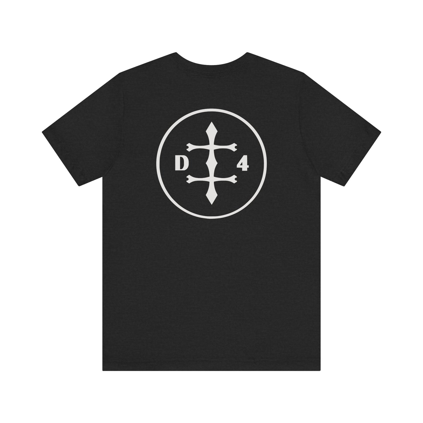D/4 silver logo on Front/Back Unisex Jersey Short Sleeve Tee