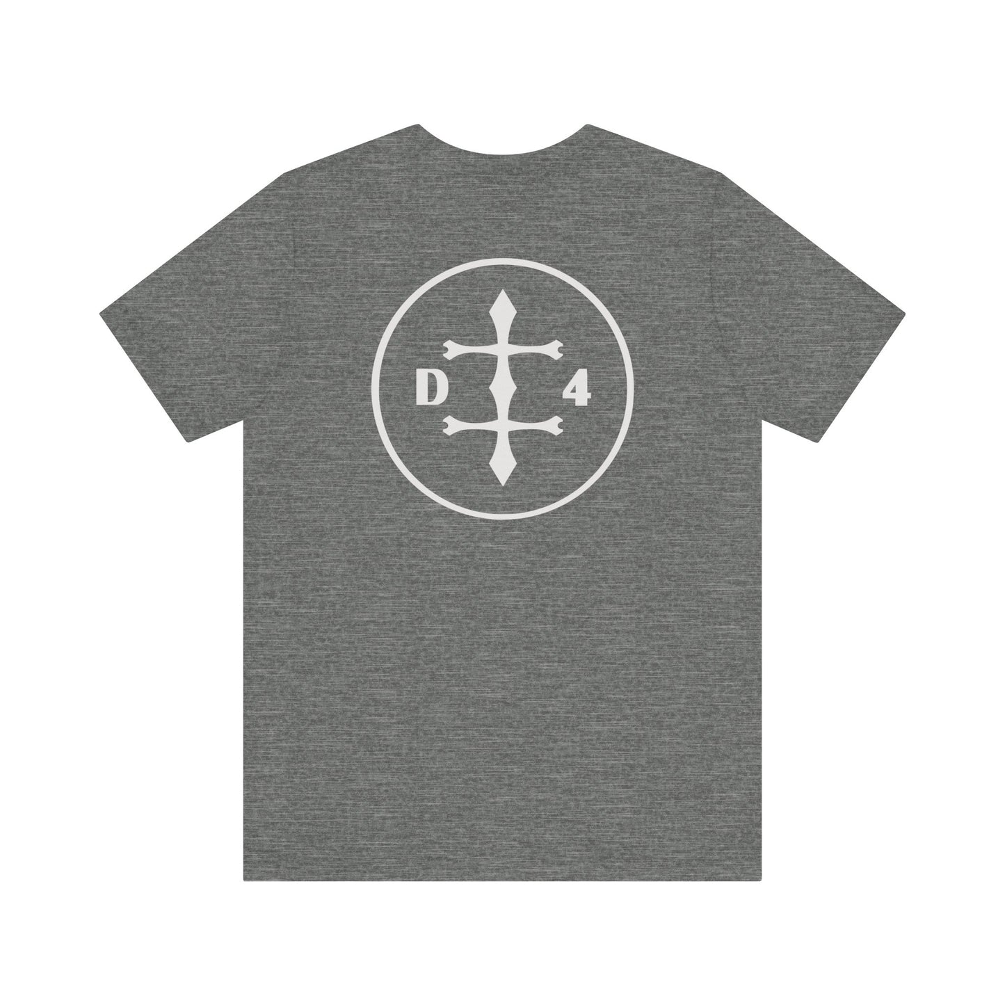 D/4 silver logo on Front/Back Unisex Jersey Short Sleeve Tee