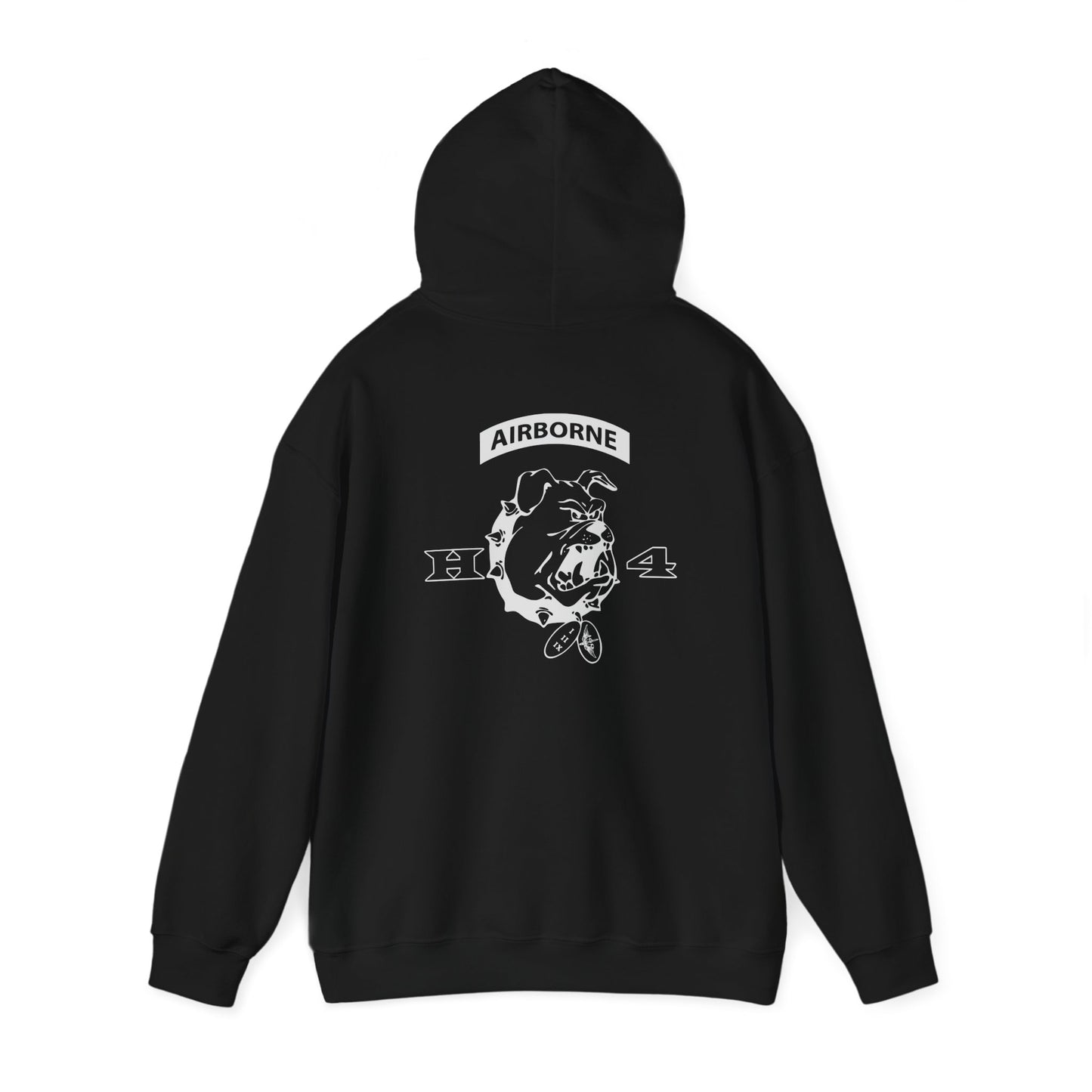 H/4  Bulldog Logo front and back  Unisex Heavy Blend™ Hooded Sweatshirt