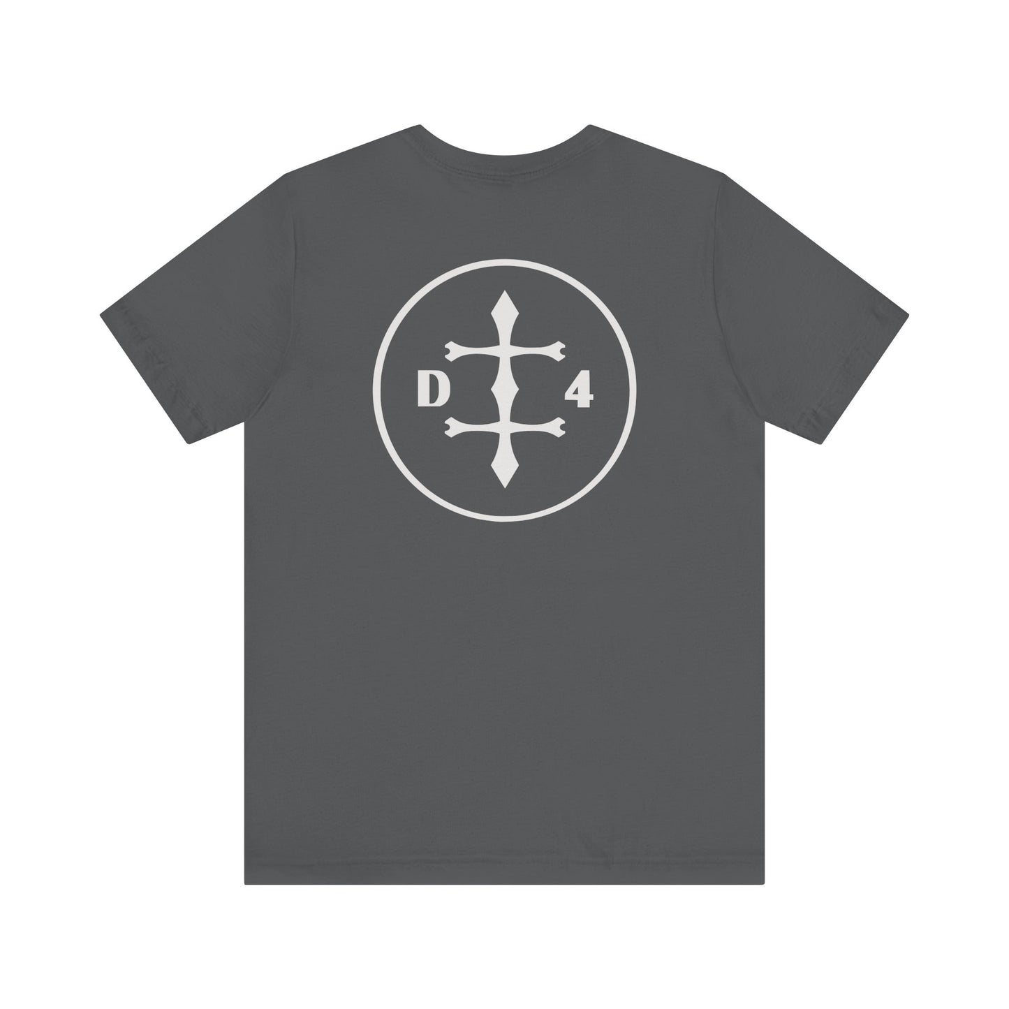 D/4 silver logo on Front/Back Unisex Jersey Short Sleeve Tee