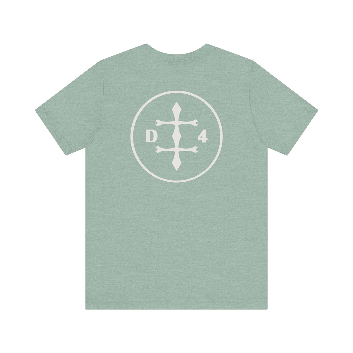 D/4 silver logo on Front/Back Unisex Jersey Short Sleeve Tee