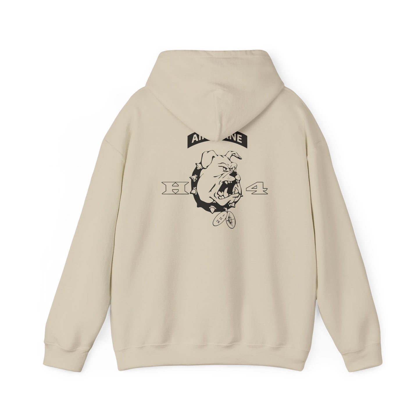 H/4  Bulldog Logo front and back  Unisex Heavy Blend™ Hooded Sweatshirt