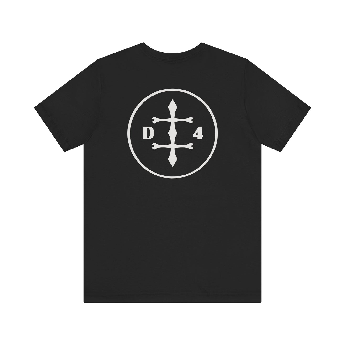 D/4 silver logo on Front/Back Unisex Jersey Short Sleeve Tee