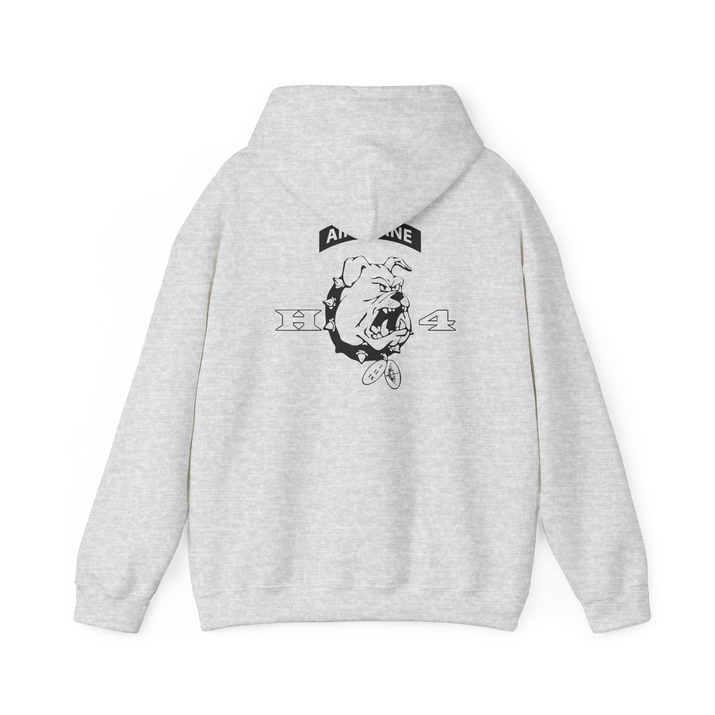 H/4  Bulldog Logo front and back  Unisex Heavy Blend™ Hooded Sweatshirt
