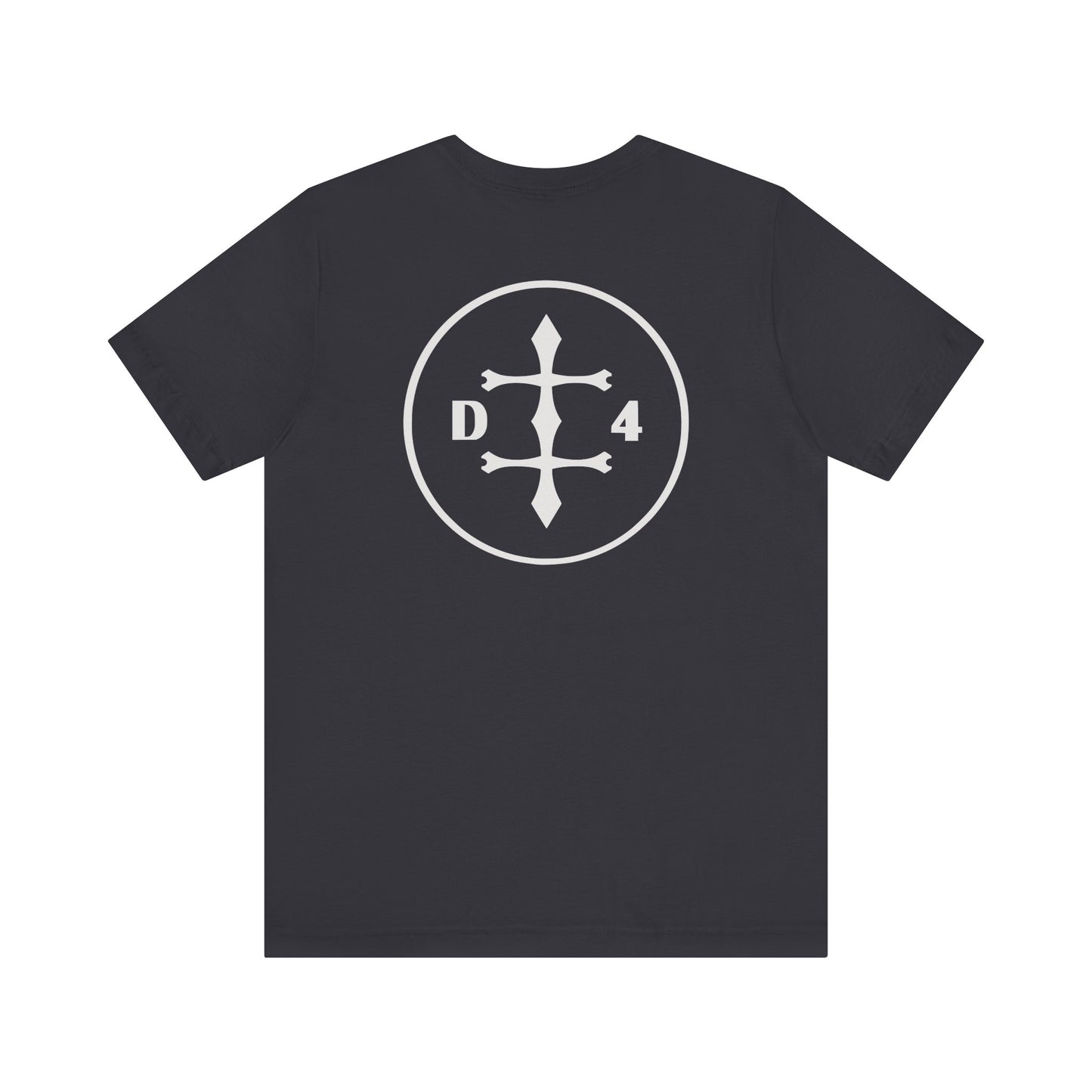 D/4 silver logo on Front/Back Unisex Jersey Short Sleeve Tee