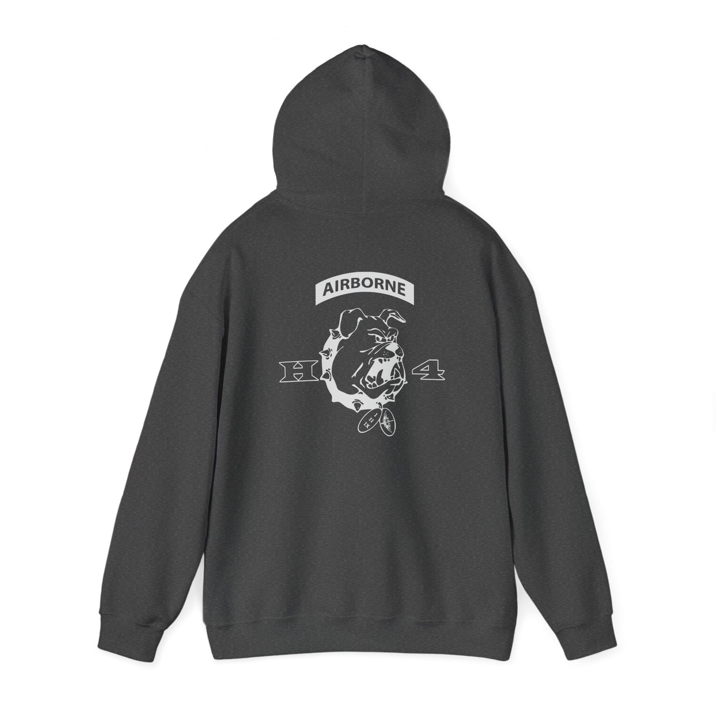 H/4  Bulldog Logo front and back  Unisex Heavy Blend™ Hooded Sweatshirt