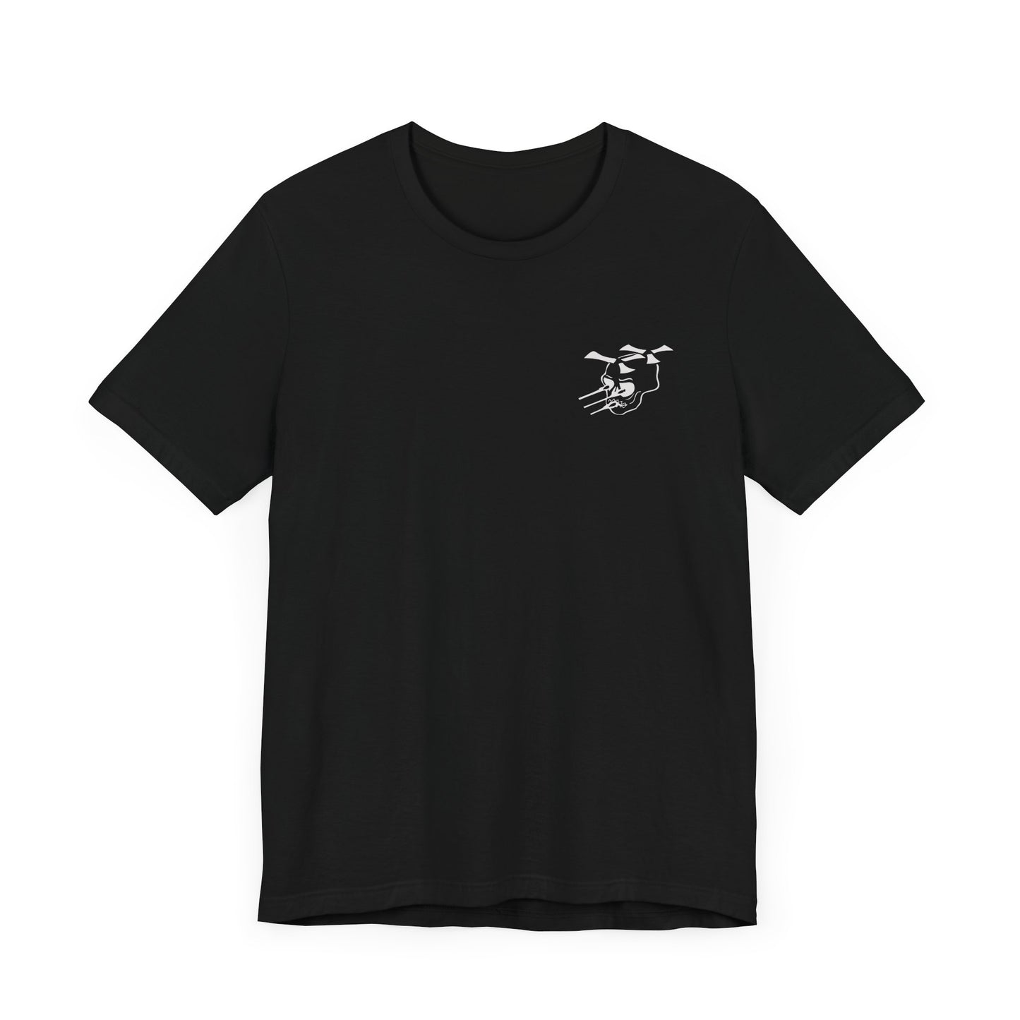 Guns A Go=Go silver logo on Front/Back Unisex Jersey Short Sleeve Tee