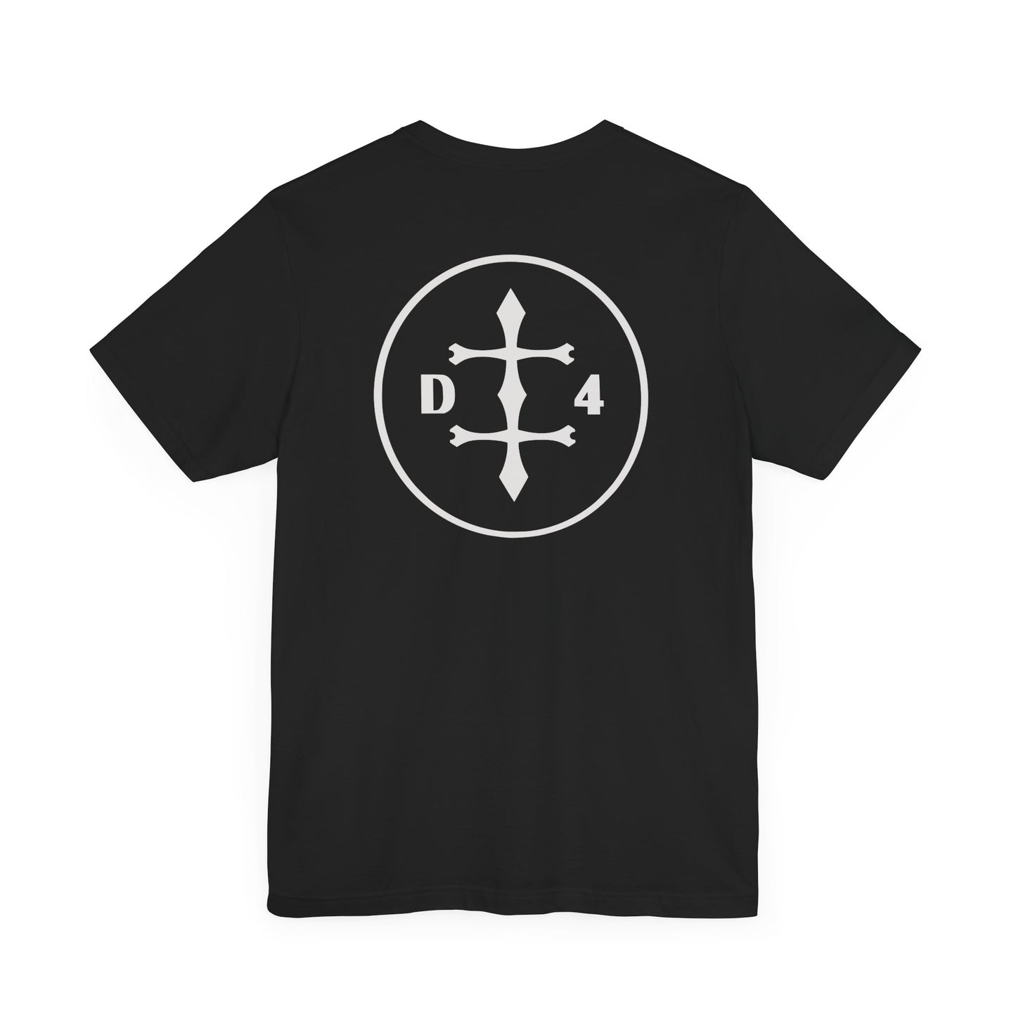D/4 silver logo on Front/Back Unisex Jersey Short Sleeve Tee