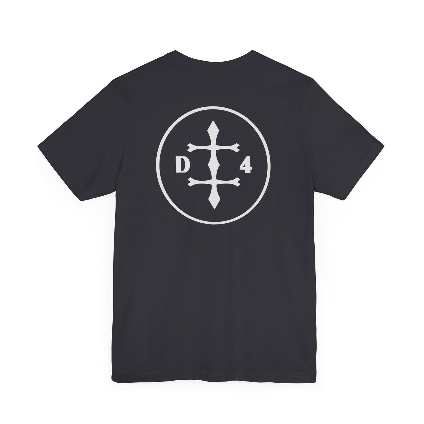 D/4 silver logo on Front/Back Unisex Jersey Short Sleeve Tee
